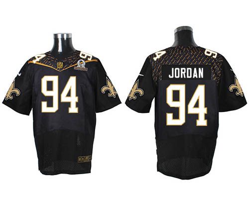 Nike Saints #94 Cameron Jordan Black 2016 Pro Bowl Men's Stitched NFL Elite Jersey - Click Image to Close